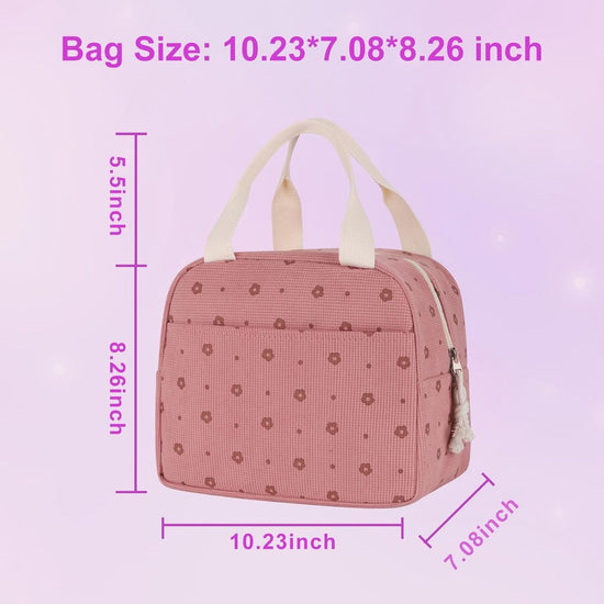Cooler Bags - Lunch Bag - Handle Strap - Cooler Bag - Lunch Bag - Insulated Cooler Bag - Picnic Bag - 25.5*21*17cm - Suitable for work, office, travel and picnics(Pink)