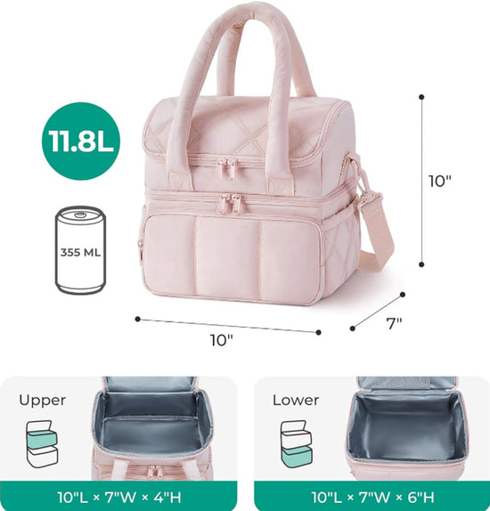 Cooler Bags - Lunch Bag - Handle Strap - Cooler Bag - Lunch Bag - Insulated Cooler Bag - Picnic Bag - Suitable for work, office, travel and picnics(Black)