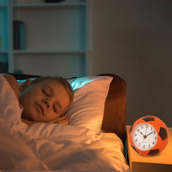 Football Alarm Clock - Silent Non-Ticking Desk Clock | Kids Bedside Clock | Cute football design, easy-to-read analog display, perfect for kids&