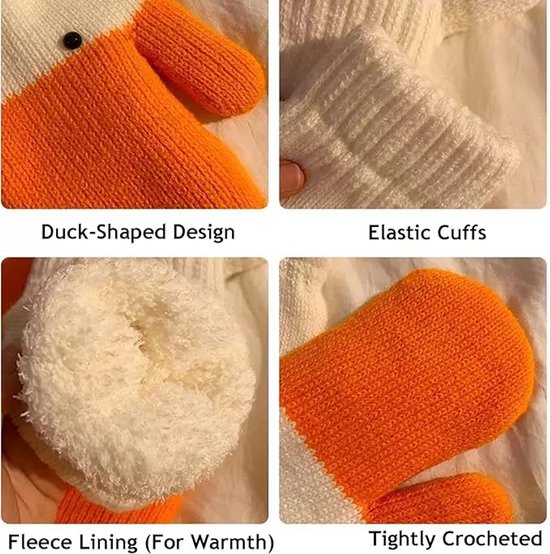 2 pairs of warm gloves - knitted gloves - with cute animal prints - with warm and soft lining - The perfect winter gift for women or children.