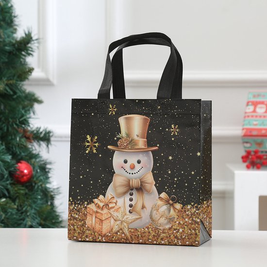 Gift Bags - Packaging Bags - Christmas Gift Bags - Foldable Laminated Waterproof Bags - Black - Candy Packaging Bags - Christmas Gift Bags - 23*22*11cm