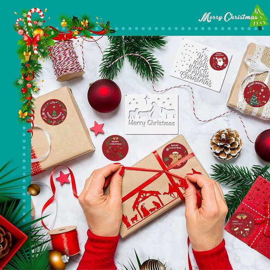 Stickers - 500 sheets - Christmas stickers - Label stickers - Gift stickers - Self-adhesive gift labels, DIY sealing stickers