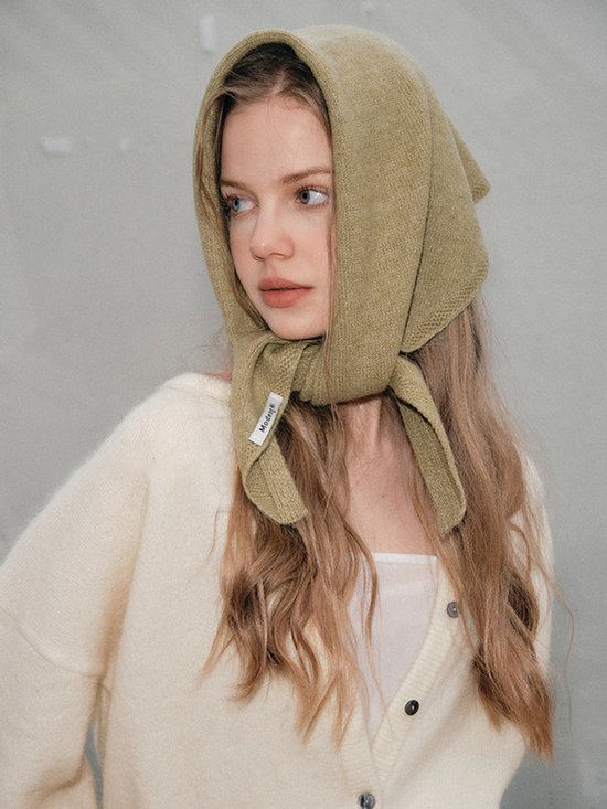 Triangular Knitted Scarf - Soft Acrylic Fabric - As a Scarf, Shawl or Blanket - In Solid Colors - Red