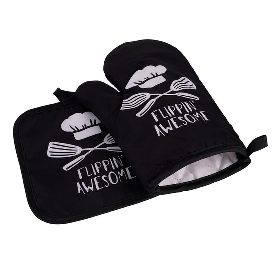 Oven Mitts ! Oven Mitts and Pot Holders Sets, Heat Resistants Oven Mitts Soft Cotton Lining and Non-Slip Surface Safes for Baking, Cooking, Bbq, Include 1*Glove, 1*Insulation Pad A