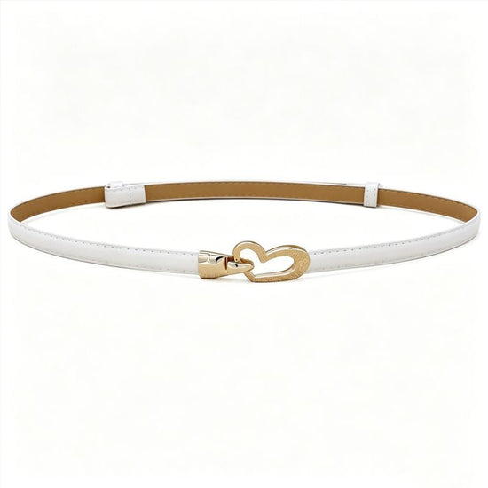 2-Pack Black Adjustable Skinny Belt with Heart Buckle