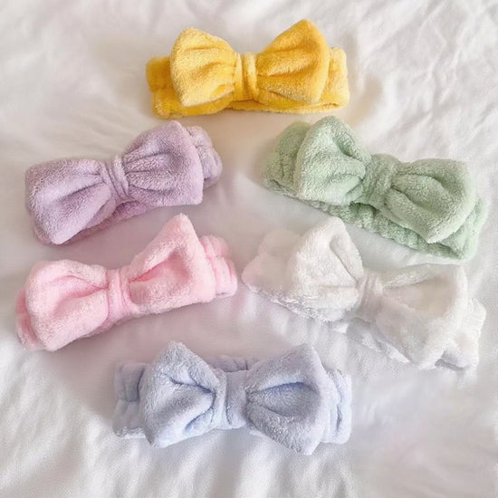 Autumn/Winter Plush Bow Headband Milky White