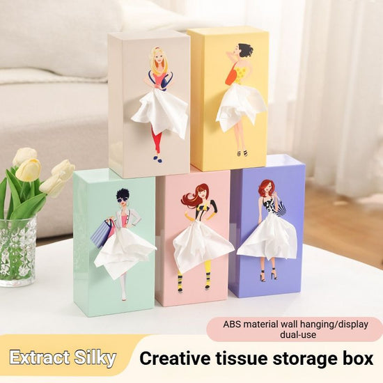 Charming White Peach Pink Princess Tissue Box Holder