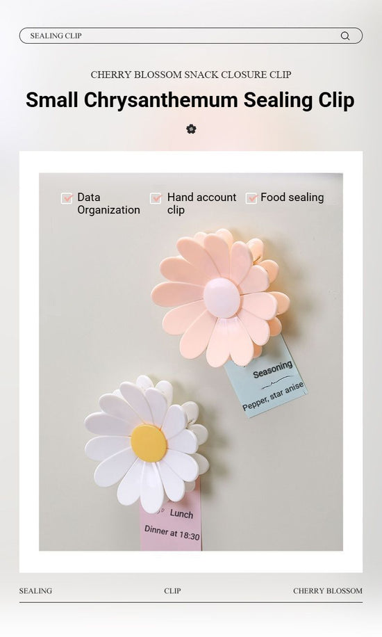 Daisy Sealing Clips Set Pink