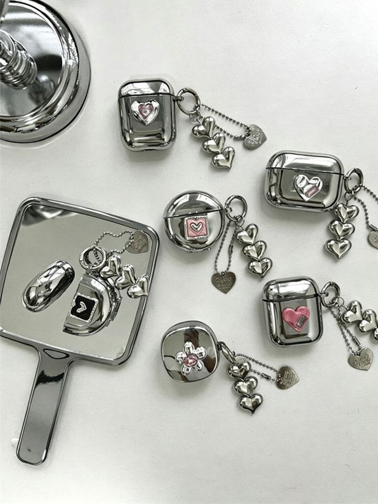 Floral Electroplated Case + 3 Heart Charms AirPods 3