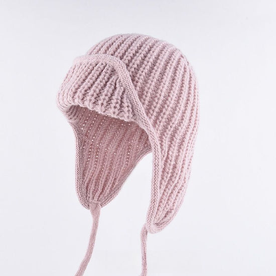 Women Plain Aviator Hat with Earflaps Blue