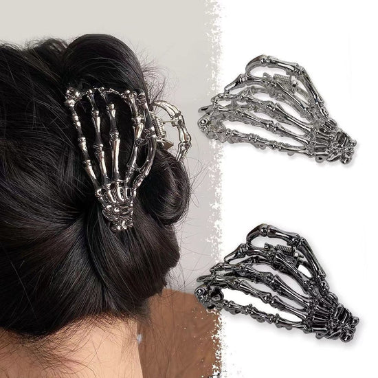Halloween & Christmas Matte Black Bat Design Metal Hair Claw, Stylish Back Section Hair Clip For Festival Outfits