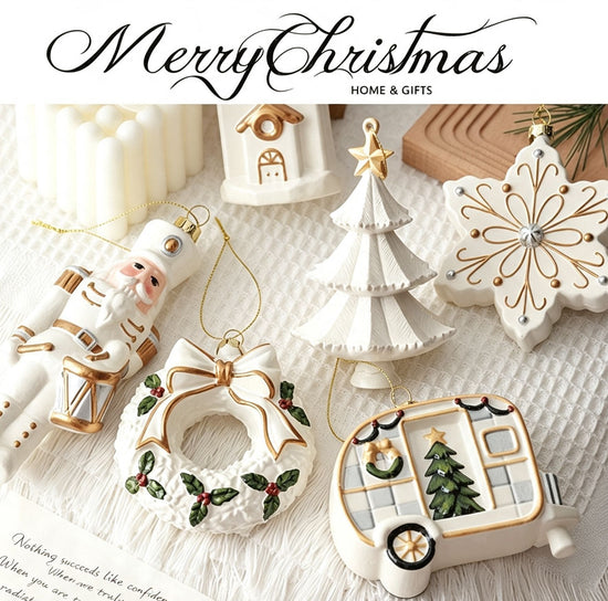 Creative Hanging Ornaments for Christmas & Halloween, Wreath Snowflake Tree Pendants, Scene Layout Party Decor, Nutcracker Shaped Hanging Decor