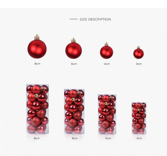 24Pcs Electroplated Plastic Holiday Tree Ornaments, Red 3cm Hanging Balls for Christmas Tree Decor and Halloween Festive Background Layout