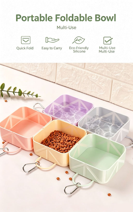 Lightweight Collapsible Silicone Pet Travel Bowl, Portable Dog Cat Food Water Dish, Christmas & Halloween Hiking Camping Pet Gear, Sweet Holiday Gift for Pet Family, 500ml, Ginger Yellow
