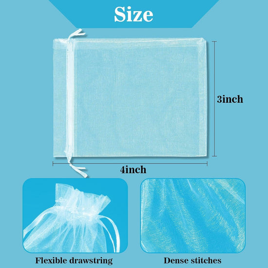 50 White Organza Bags 3&