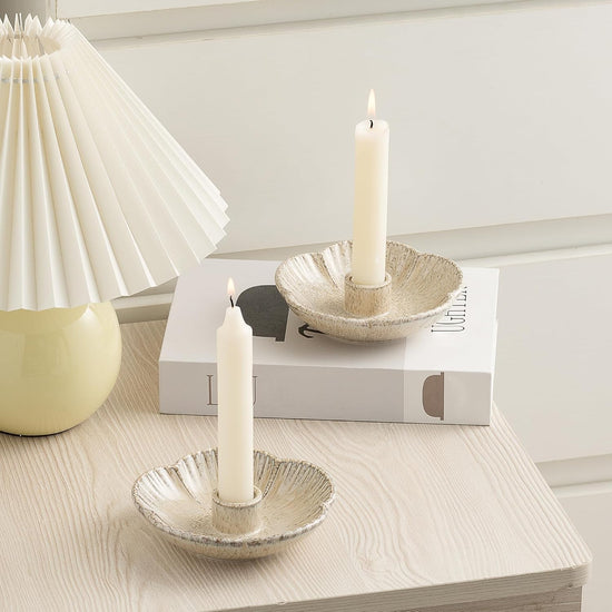 Ceramic Candlestick Holder, Candle Holder for Taper Candles,Incense, Santo Palo, Halloween Christmas Wedding Parties, Dining Room Home Decoration Display - Camel