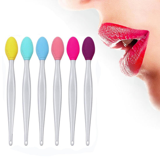 6Pcs Lip Scrub Brush & 2Pcs Silicone Face Mask Applicator Brush,Gentle Exfoliator Scrubber Tool