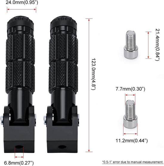 Motorcycle foot pegs, folding bicycle Universal M8 anti-slip motorcycle footrest, suitable for Super 73 S2/ZX/RX/R/S Adventure