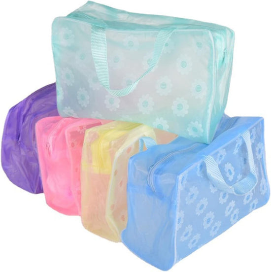 Clear Cosmetics Bag, PVC Zippered Toiletry Carry Pouch Waterproof Makeup Bag Travel Bags Organizer Case for Vacation(yellow)