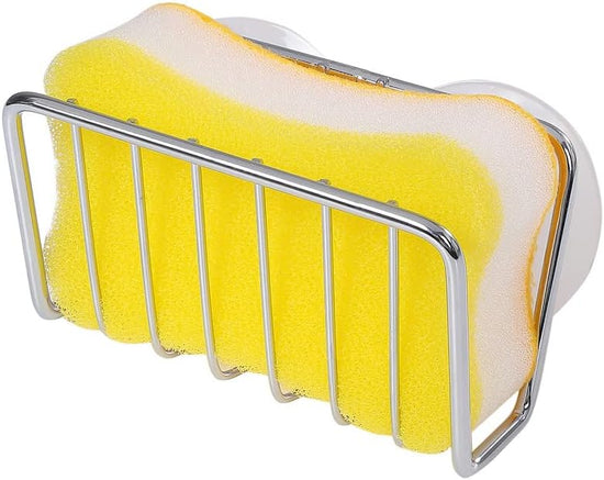 Sponsrek - Kitchen Gully Stone Sponsrek - Stainless Steel Suction Cup - Sponsholder - Silver