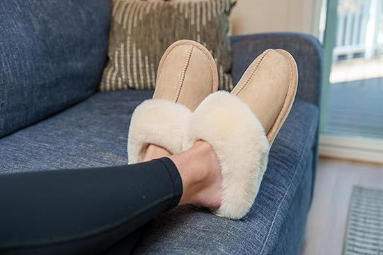 Slippers - Plush Slippers - Winter Slippers - Lounge - Soft - Warm - Non-slip - Beige - Size 36/37