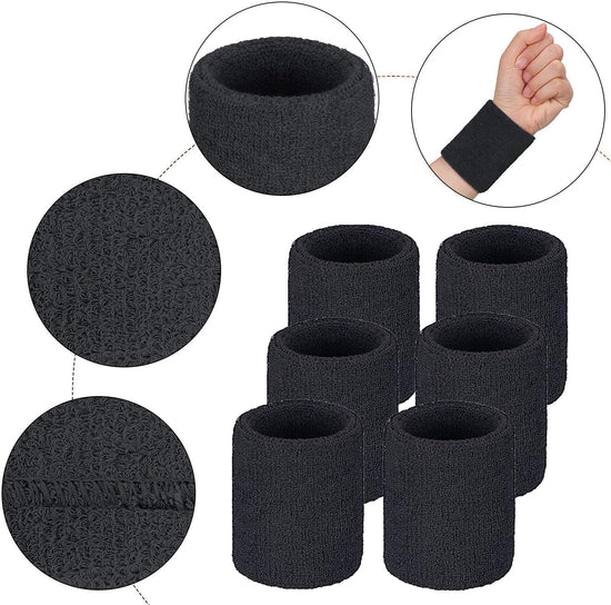 Wrist sweatbands - 2-piece sports sweatbands for men and women - for the gym - tennis - running - basketball - moisture-wicking