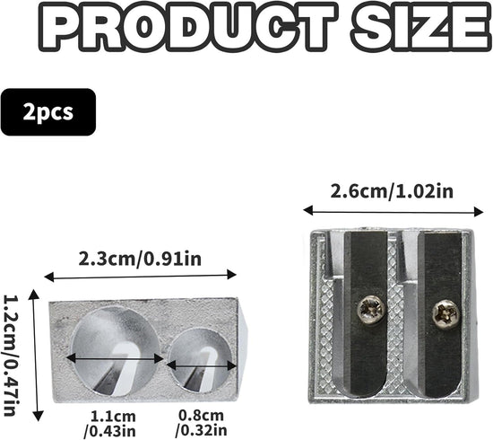 2-pack metal pencil sharpener with 2 holes Metal pencil sharpener for school Pencils for home School Office supplies
