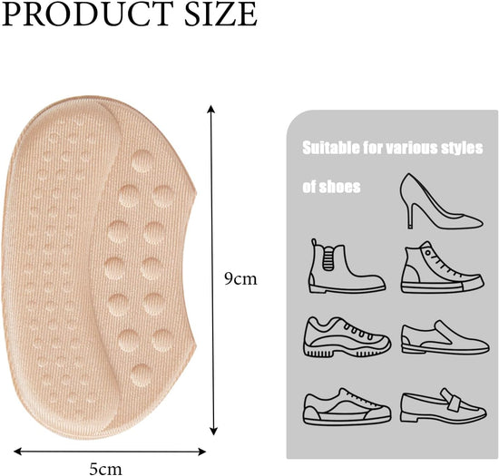 4-piece non-slip heel cushions - self-adhesive heel protectors - non-slip heel clips - thick padding for shoes that are half a size too big or loose - heel cushions to prevent heel slipping - rubbing and blisters