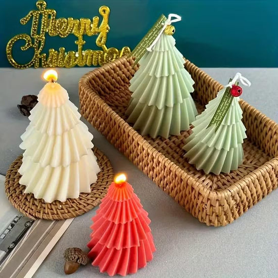 Set of two silicone Christmas tree candle molds - Christmas candle mold - DIY 3D silicone mold - silicone casting mold - suitable for making candles - making handmade soap - DIY crafts - Christmas decoration