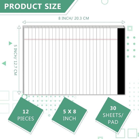 Notebooks - Notebooks - 5×8 inch - Notepads - 6-pack - for work, study, daily notes, checklists, lined writing pads, memos, office, home, school - 30 sheets/pack