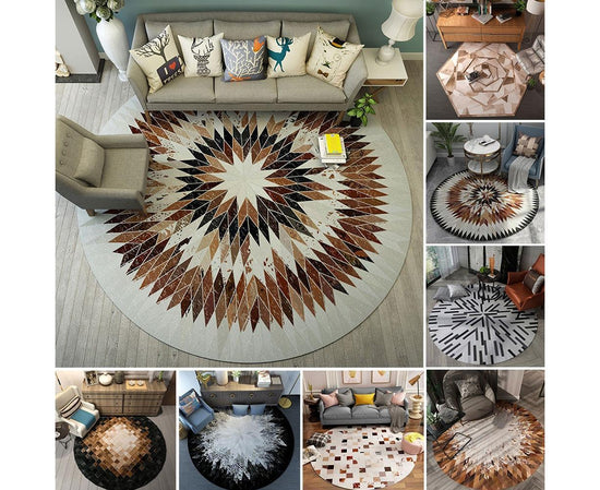 Round Shape Waterproof Non-slip Living Room Bedroom Floor Rug Carpet Blanket