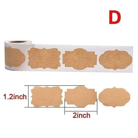 300pcs Vintage Blank Kraft Paper Sealing Sticker Diy Kitchen Classification Baking Packaging Self-adhesive Paper Label Gift Tags