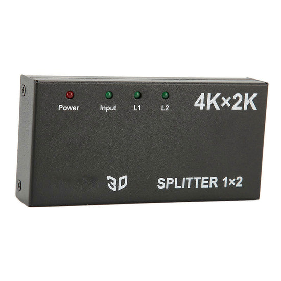 1 In 2 Out 4K HDMI Splitter with AC Adapter