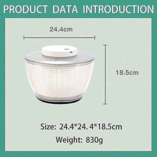 4.5L Electric Vegetable Spin Dryer - USB Rechargeable