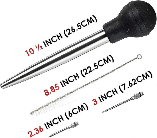 4pcs Stainless Steel Turkey Baster Syringe for Cooking