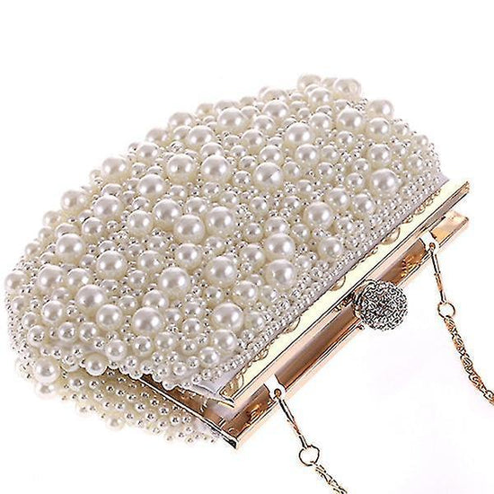 Evening Wedding Clutch Pearl Handbag Small White Purse Bridesmaid Bag