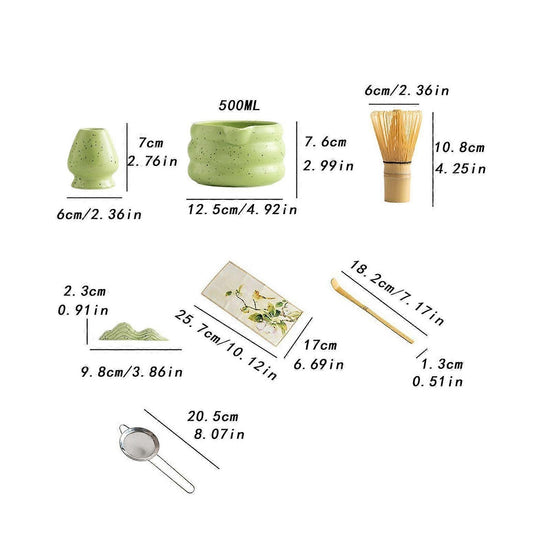 7pcs Matcha Whisk Set - Tea Making Kit with Bamboo Whisk, Scoop & Accessories