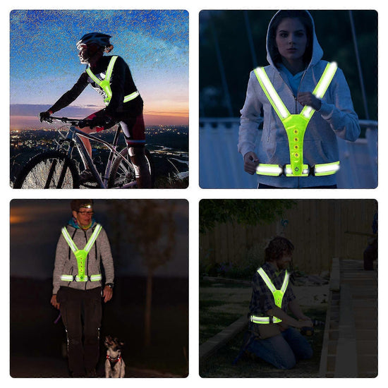LED Reflective Sports Vest, Running Gear for Men & Women, High Visibility