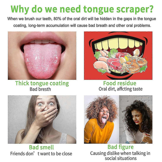Tongue Scraper Cleaner, Stainless Steel Tongue Cleaner for Adults & Babies