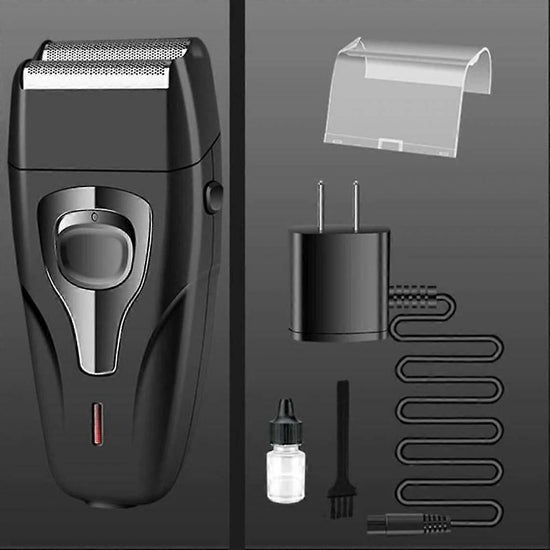 Heavy-Duty Rechargeable Shaver for Men, Face Care Grooming Razor, Black