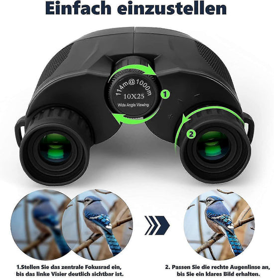 10x25 HD Binoculars with Vis Technology Compact Lightweight Outdoor Viewing