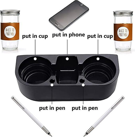 Universal Dual Car Cup Holder - Multifunctional Seat Drink Organizer Accessory