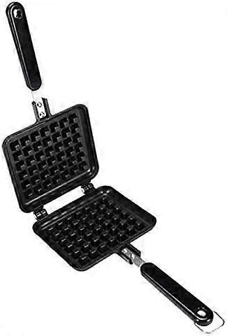 Manual Aluminum Waffle Maker - Handheld Waffle Cooker with Non-Stick Coating and Handle
