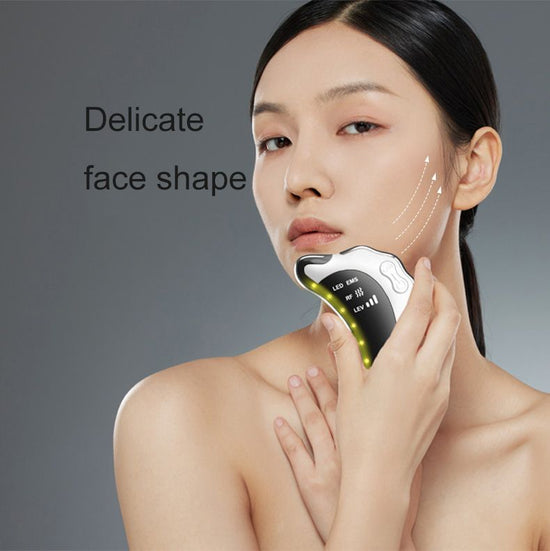 <p>EMS Microcurrent Facial Device with RF Radio Frequency, 5 Light Therapy, Thermal Heating & Ionic Vibration Massage, Electric Gua Sha for Face, Chin, Arm & Leg, Anti-Aging Skin Tightening & Body Sculpting Tool, Quiet Skincare Massager</p>