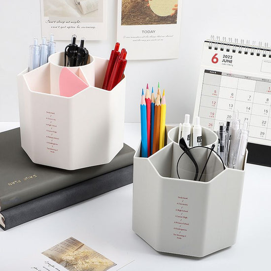 1pc 360-Degree Spinning Organizers, Desktop Storage Stationery Supplies, for Office, School, Art Supply, Kids
