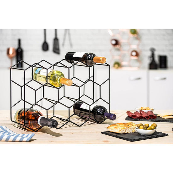14 Bottle Freestanding Modern Metal Countertop Wine Rack Countertop