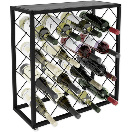 Freestanding Metal Wine Rack for 25 Bottles
