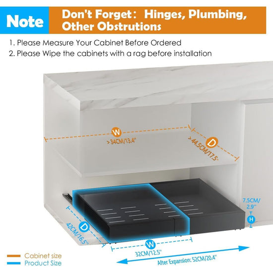 CARLA HOME Pack Pull Out Cabinet Organizer Expandable for Cabinets with Adjustable Slide Out Shelves and Easy Installation (Black)