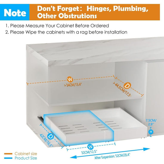 CARLA HOME Pack Pull Out Cabinet Organizer Expandable for Cabinets with Adjustable Slide Out Shelves and Easy Installation (White)