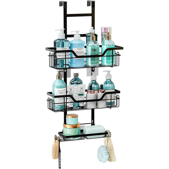 CARLA HOME Over the Door 3-tier Shower Caddy Organizer Shelf with Hooks for Bathroom